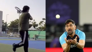 CSK captain MS Dhoni plays Tennis with his fans: Video goes viral