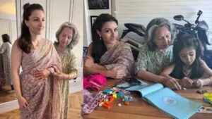 Soha Ali Khan Learns How to Wear Saree From Her Mother Sharmila Tagore on International Women's