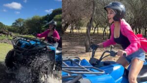 Shehnaaz Gill Enjoying First Time Quad Bike Riding in Mauritius: She post her pictures on her Instagram handle